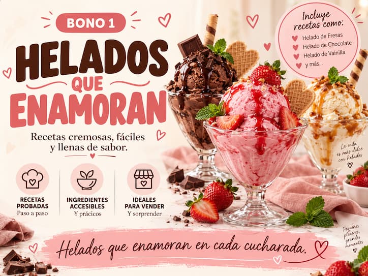 Helados que Enamoran, recetas de helados caseros